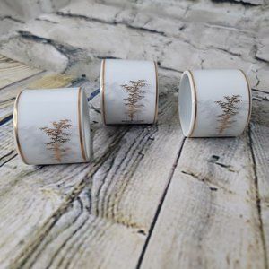 Lot Of  3 ARITA Fukagawa Napkin Rings Hand Painted Japan Appx 1.5 In